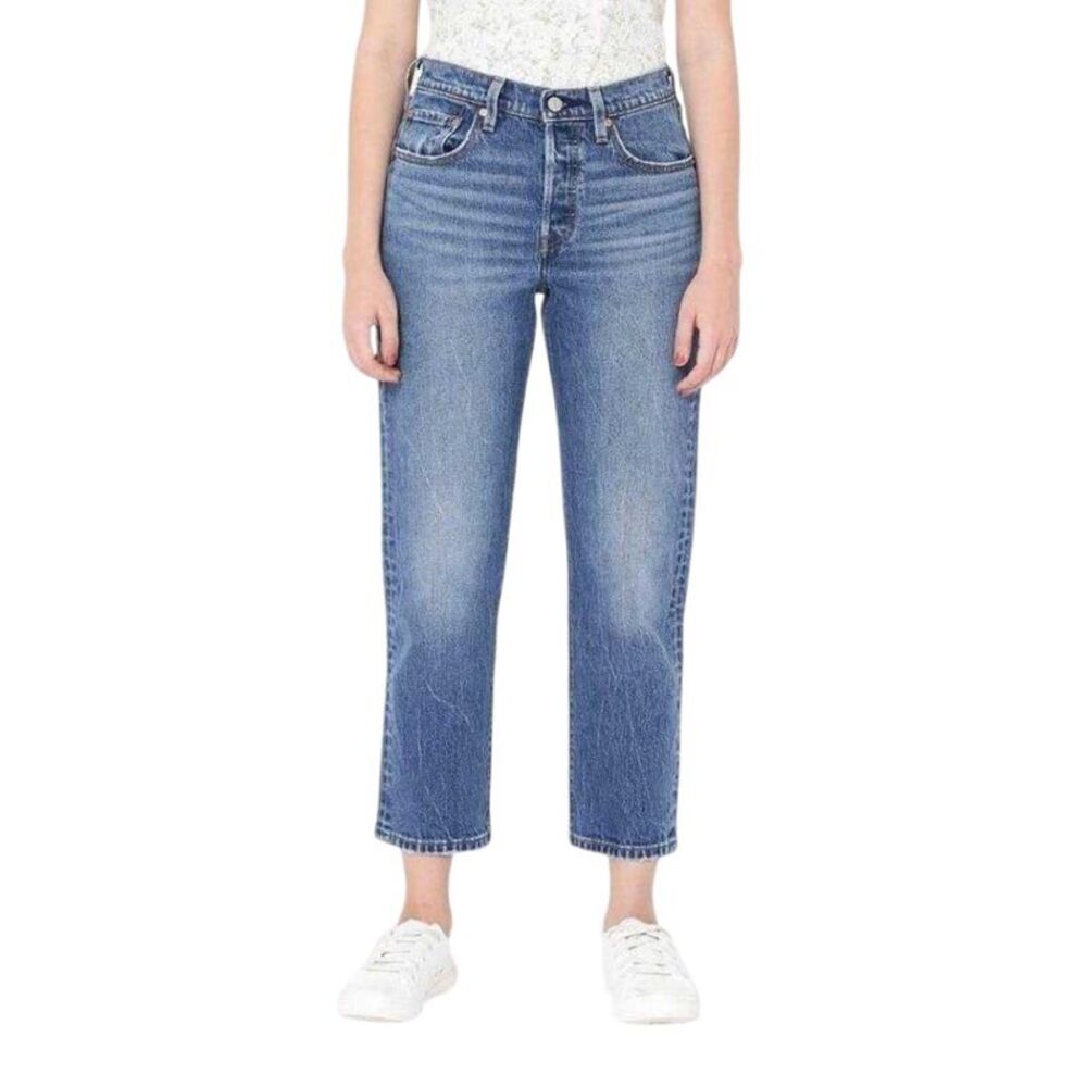 Levis Womens/Ladies 501 Denim Cropped Jeans / Blue Stone Wash
